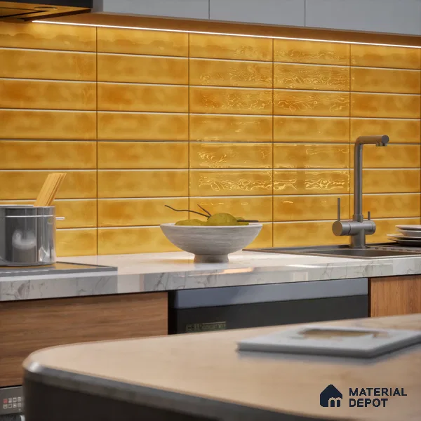 Faux Subway  Tile TL 07256 B Sintra 1003 1 ft x 1 ft Ceramic Glossy Finish - 9 mm  | 2 mm Spacer is Mandatory | Please Expect a Slight Variation of Pattern (Sample)
